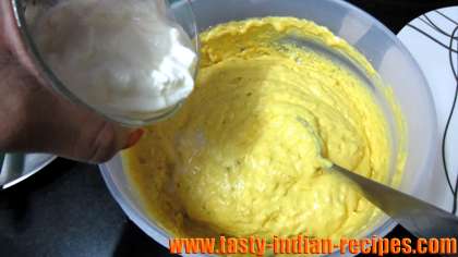 Adding curd