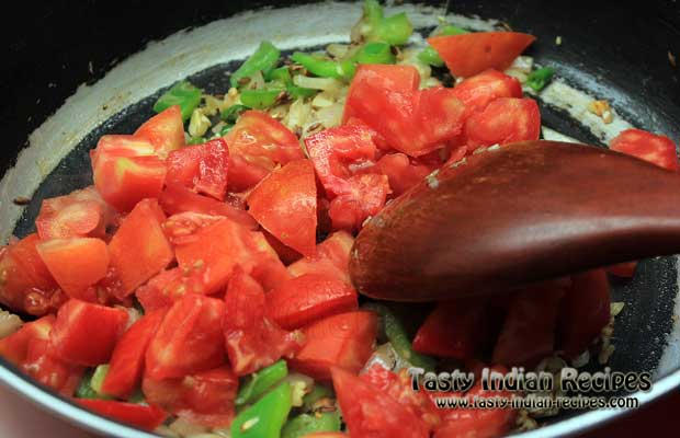 Now Add Chopped Tomatoes and Mix it well Now Add Chopped Tomatoes and Mix it well