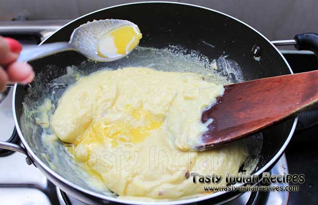 Cooking Paneer Mixture in Pan Cooking Paneer Mixture in Pan
