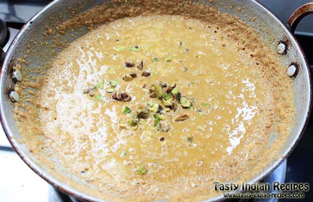 Cooking Jaggery Mixture with Dry Fruits Cooking Jaggery Mixture with Dry Fruits